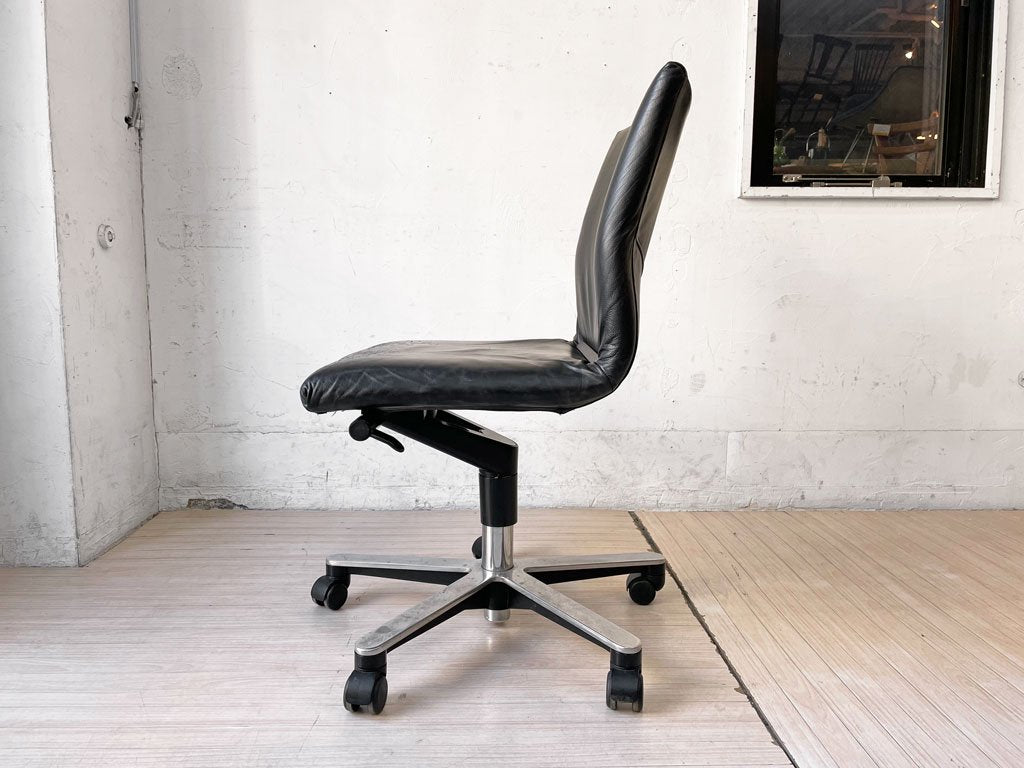 フリッツハンセン Fritz Hansen スピンチェア SPINCHAIR デスクチェア 本革 Burkhard Vogtherr 旧モデル ビンテージ 現状品 ★