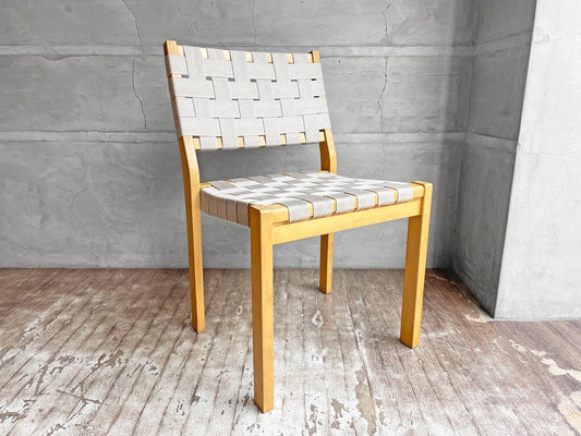 アルテック artek 611 スタッキングチェア ダイニングチェア アルヴァ・アアルト Alvar Aalto バーチ材 北欧 フィンランド グレー ウェービングテープ 新品張替済 ♪