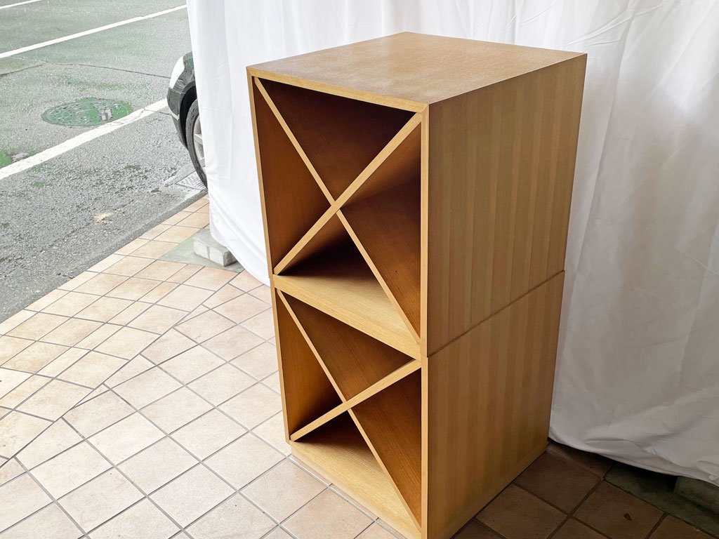 クラフト家具 ワインラック ボトルラック シェルフ タモ材 127cm 店舗什器 オーダーメイド ◇
