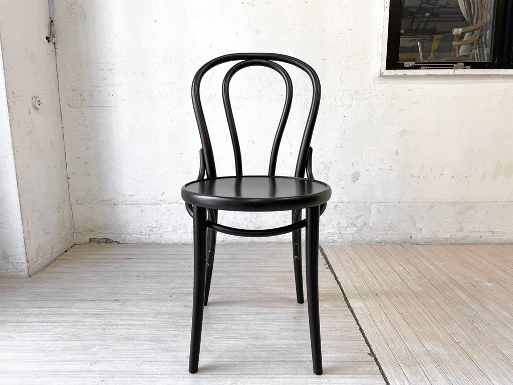 トン TON トーネット THONET No.18 ダイニングチェア ビーチ材 ベントウッドチェア 曲木 チェコ製 ブラック A ★