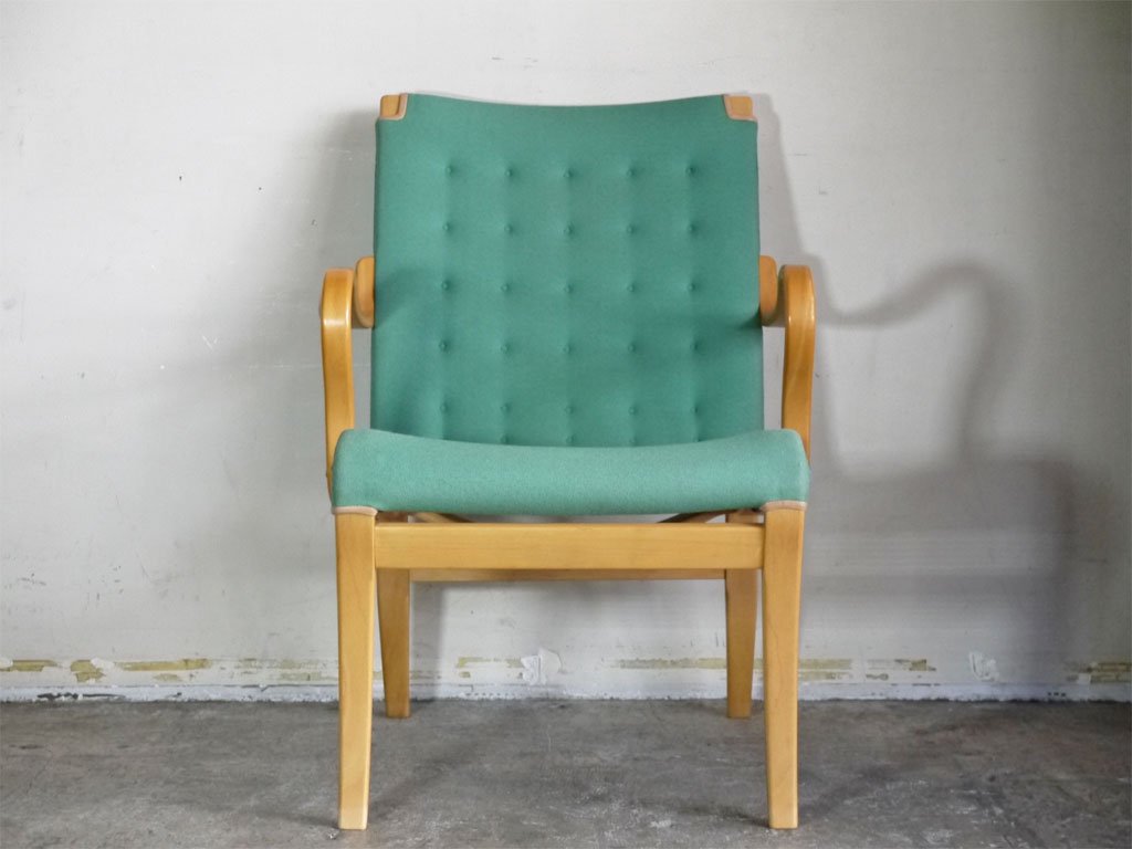 ブルーノ・マットソン インターナショナル BRUNO MATHSSON INTERNATIONAL ミナチェア Mina chair ビンテージ グリーン ファブリック スウェーデン ■