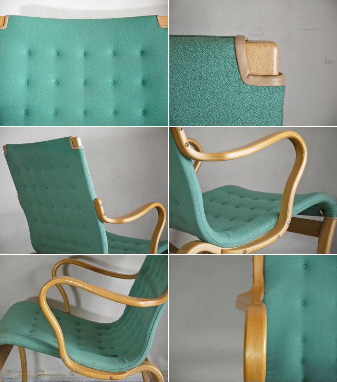 ブルーノ・マットソン インターナショナル BRUNO MATHSSON INTERNATIONAL ミナチェア Mina chair ビンテージ グリーン ファブリック スウェーデン ■