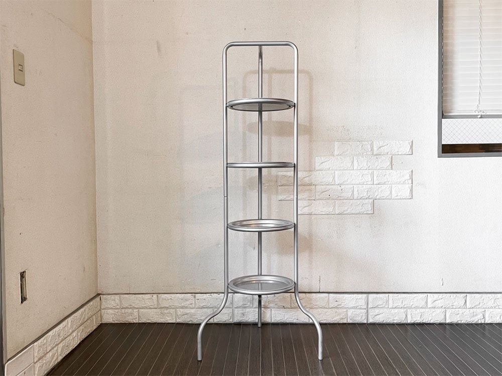 インダストリアルデザイン Industrial design スチール製 フラワースタンド プランタースタンド 花台 4段 H139cm 店舗什器 ◎