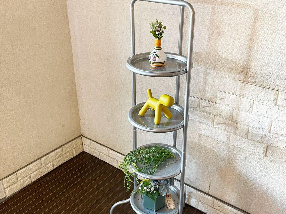 インダストリアルデザイン Industrial design スチール製 フラワースタンド プランタースタンド 花台 4段 H139cm 店舗什器 ◎