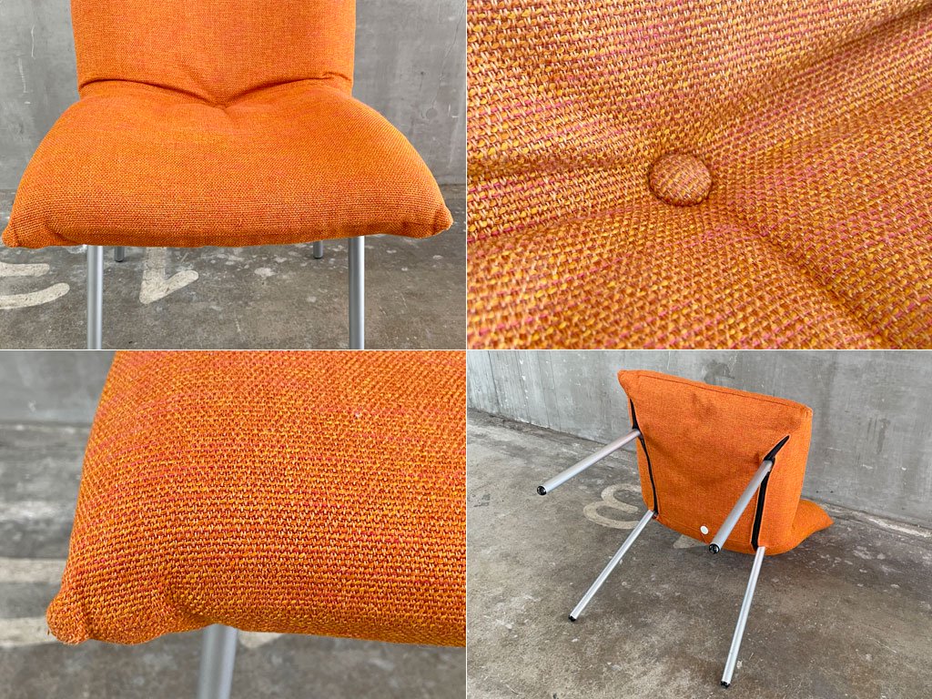 リーンロゼ ligneroset　ロゼカラン ダイニングチェア ROSET Calin steel leg カラン CALIN チェア オレンジファブリック D 〓