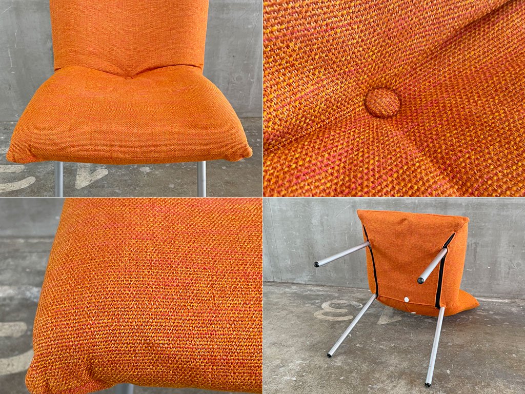 リーンロゼ ligneroset　ロゼカラン ダイニングチェア ROSET Calin steel leg カラン CALIN チェア オレンジファブリック C 〓