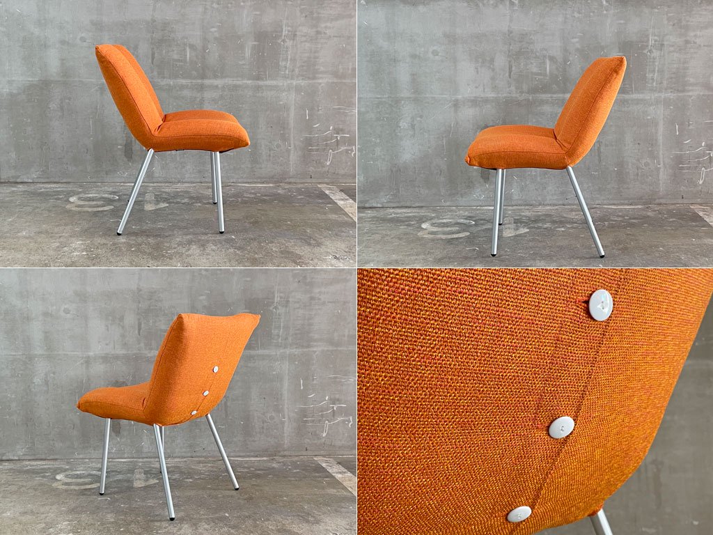 リーンロゼ ligneroset　ロゼカラン ダイニングチェア ROSET Calin steel leg カラン CALIN チェア オレンジファブリック B 〓