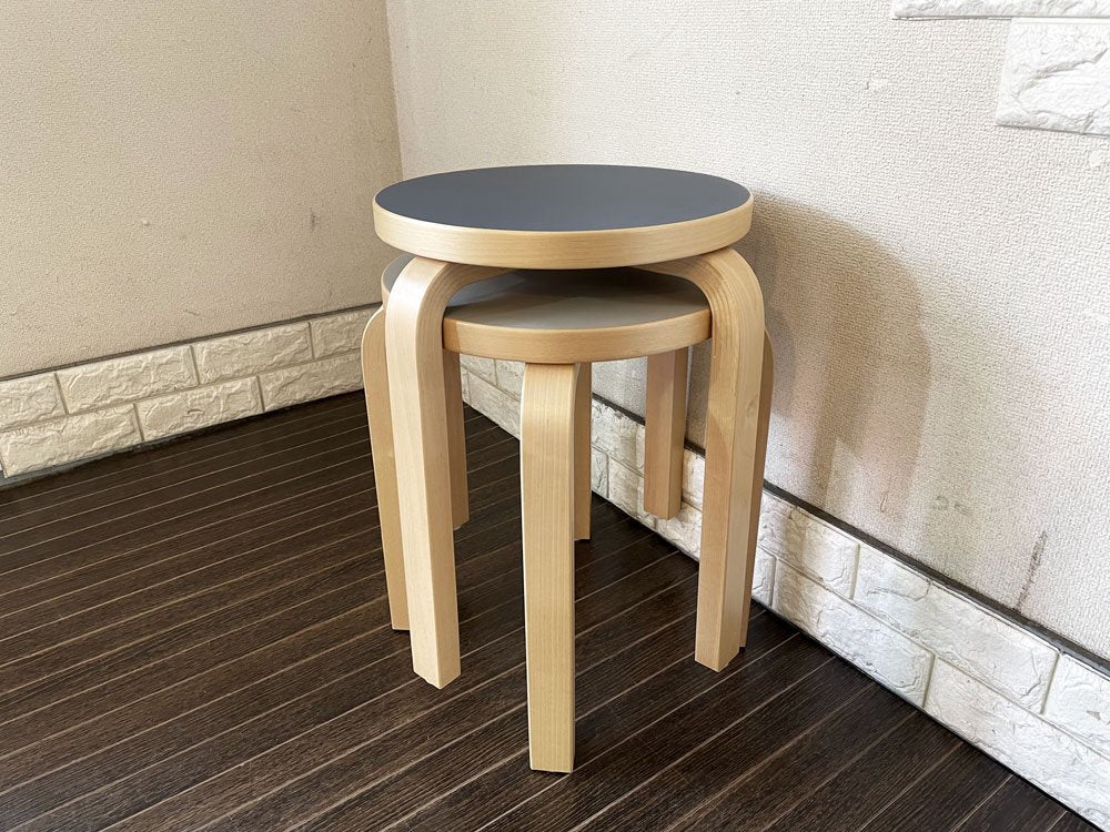 アルテック Artek スツール Stool 60 リノリウム ペブル 4本脚 アルヴァ・アアルト スコープ scope 別注カラー フィンランド 北欧家具 ◎