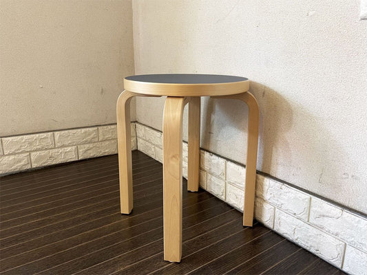 アルテック Artek スツール Stool 60 リノリウム ジーンズ 4本脚 アルヴァ・アアルト スコープ scope 別注 廃番カラー フィンランド 北欧家具 ◎