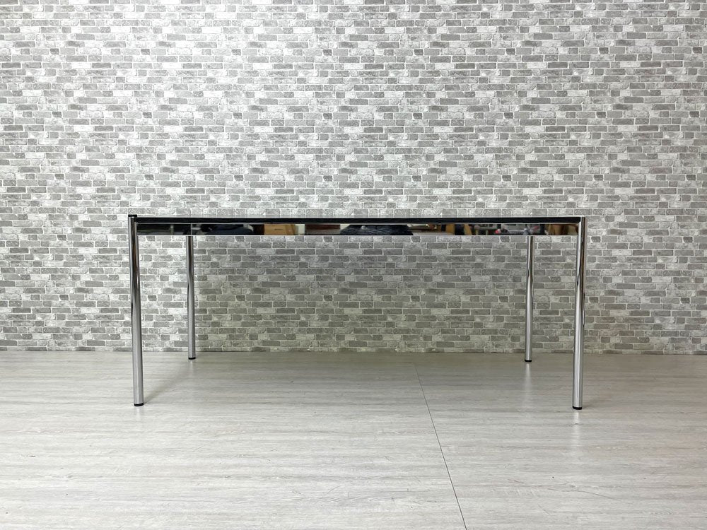 USMハラー USM Haller モジュラーファニチャー Modular Furniture ハラーテーブル ワークデスク  W175cm 高さ調整機能付 ブラックウッド天板 ●