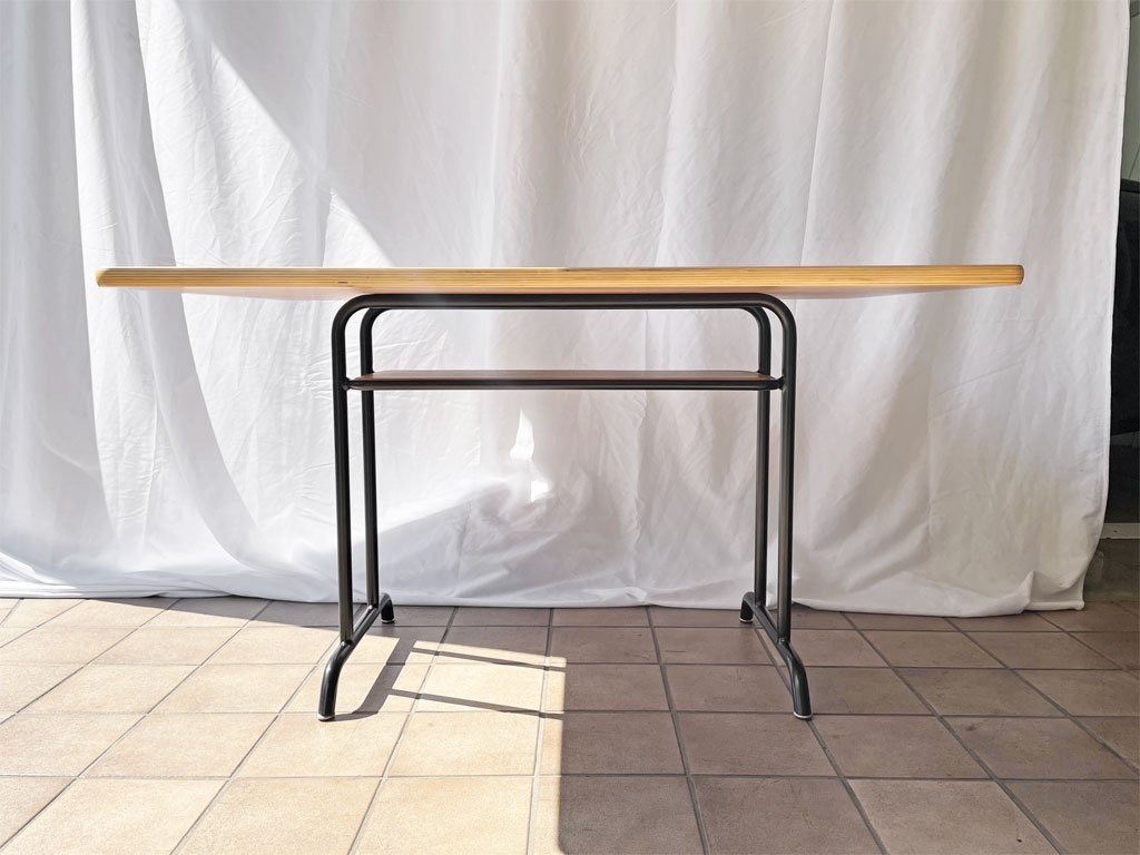ウニコ unico ファニート FUNEAT ダイニングテーブル リビングテーブル W120 オーク材×スチール カフェスタイル 定価69,300円 ◇