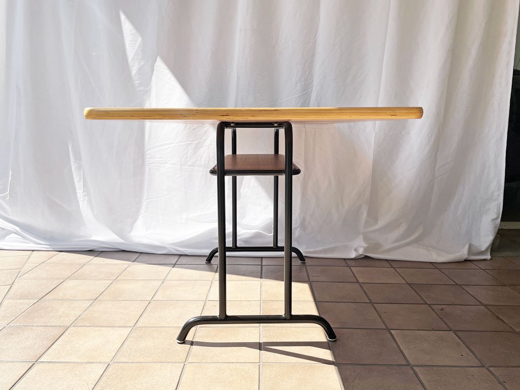 ウニコ unico ファニート FUNEAT ダイニングテーブル リビングテーブル W120 オーク材×スチール カフェスタイル 定価69,300円 ◇