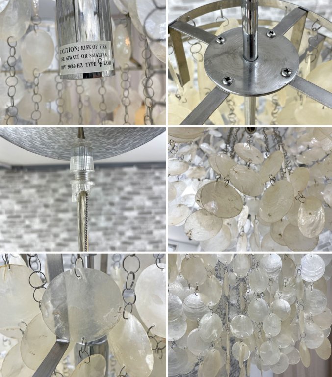 ヴァーナー・パントンスタイル ファンシェルランプ Fan Shell Lamp ペンダントライト 貝殻 スチール スペースエイジ ●