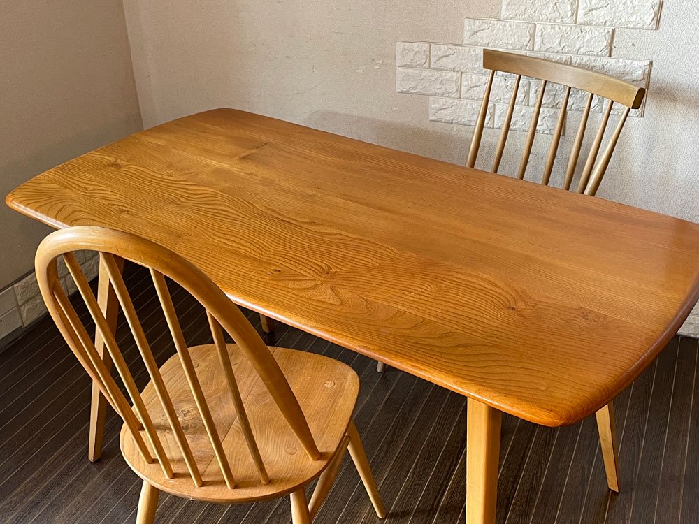 アーコール ERCOL レクタングル ダイニングテーブル Rectangle Dining Table エルム材 W137cm UKビンテージ UK Vintage ◎