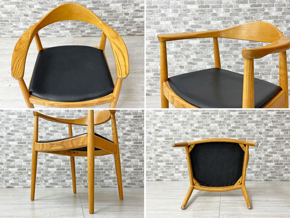 ザ・チェア The Chair リブロダクト品 アッシュ材 PVCレザー ハンス・J・ウェグナー Hans・J・Wegner ●