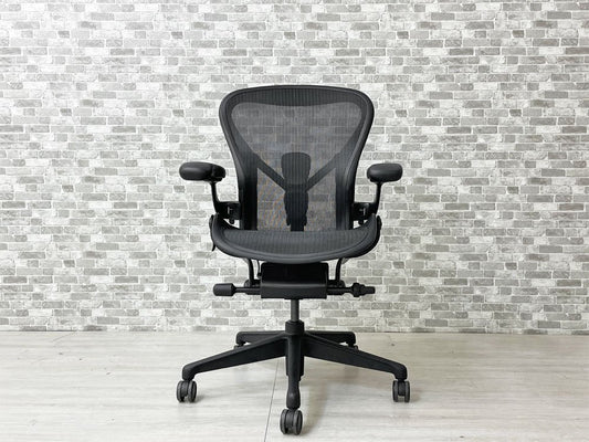 ハーマンミラー Herman Miller アーロンチェア Bサイズ ゲーミングエディション ポスチャーフィットSL ブラック デスクチェア 2022年製 美品 ●