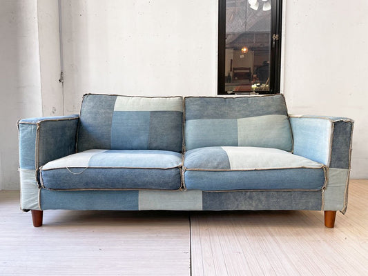 ビメイクス BIMAKES カリフォルニア50's ソファ 3人掛け 3P パッチワークデニム CALIFORNIA50's SOFA Patchwork-DENIM  定価 ￥148,500- ★