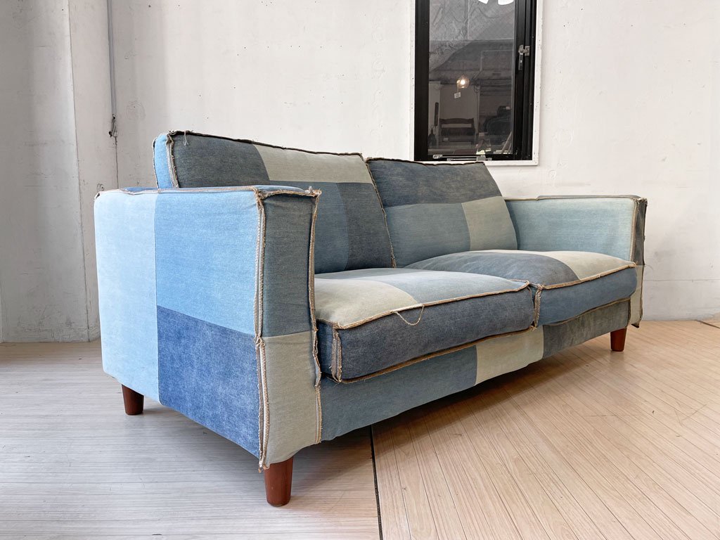 ビメイクス BIMAKES カリフォルニア50's ソファ 3人掛け 3P パッチワークデニム CALIFORNIA50's SOFA Patchwork-DENIM  定価 ￥148,500- ★