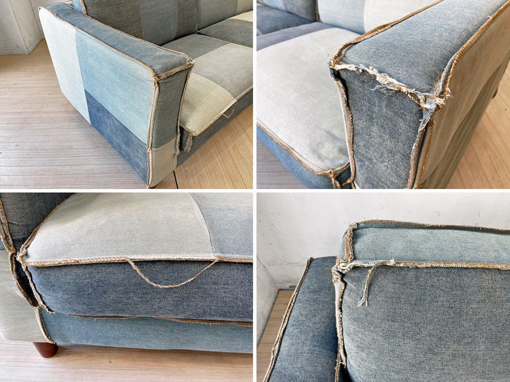 ビメイクス BIMAKES カリフォルニア50's ソファ 3人掛け 3P パッチワークデニム CALIFORNIA50's SOFA Patchwork-DENIM  定価 ￥148,500- ★