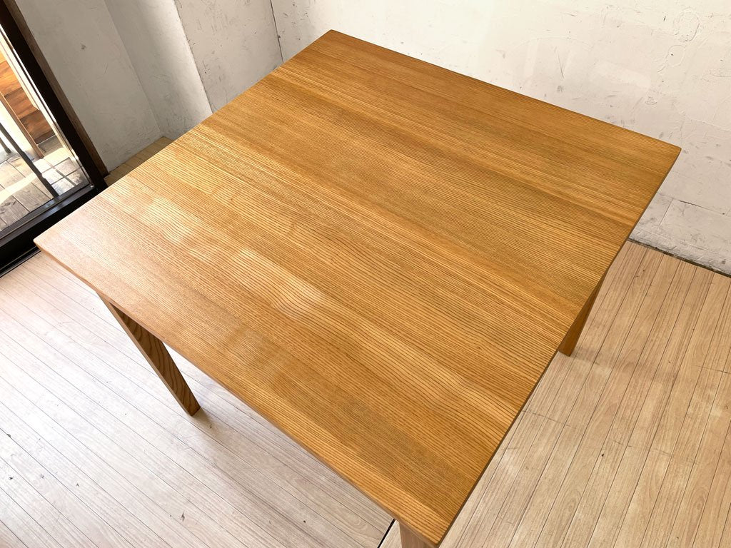 無印良品 MUJI ダイニングテーブル デスク タモ無垢集成材 W85cm 廃番 ナチュラル シンプルデザイン ★