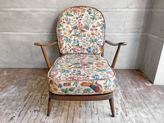 アーコール Ercol ウインザーシリーズ オールドコロニアル Old Colonial シスルバック 1p ソファ 60年代 エルム×ビーチ ラウンジチェア UKビンテージ♪