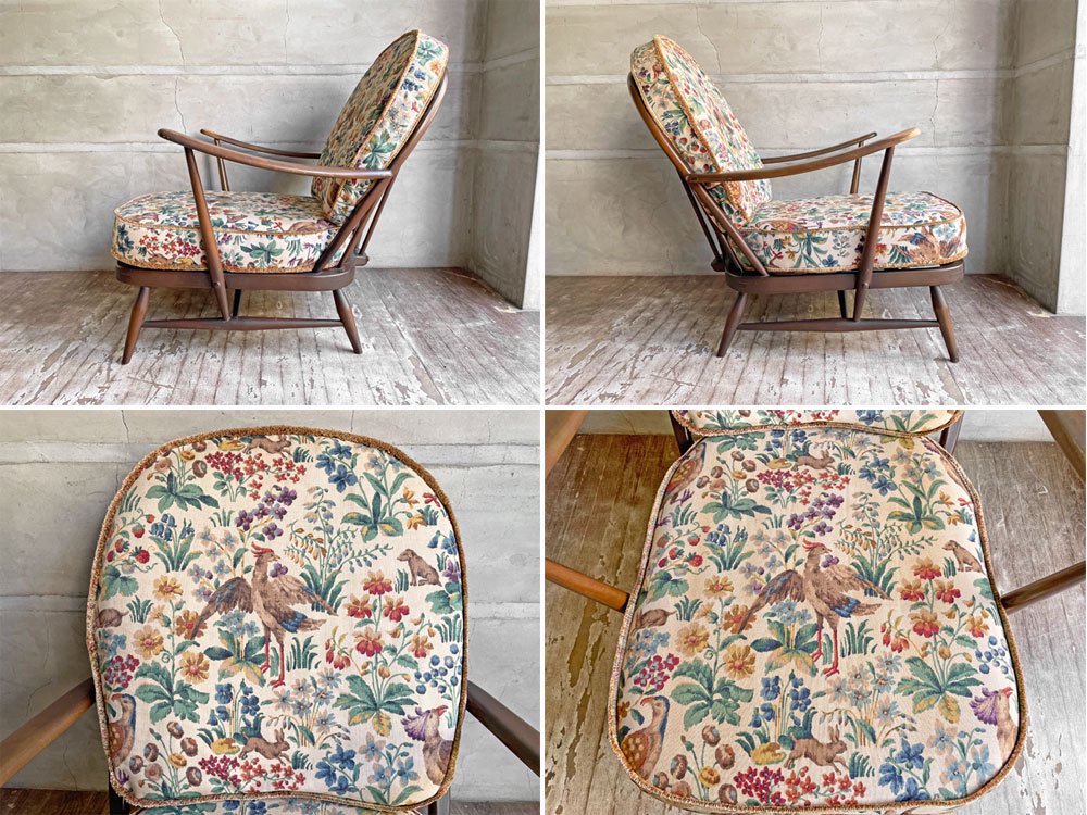 アーコール Ercol ウインザーシリーズ オールドコロニアル Old Colonial シスルバック 1p ソファ 60年代 エルム×ビーチ ラウンジチェア UKビンテージ♪