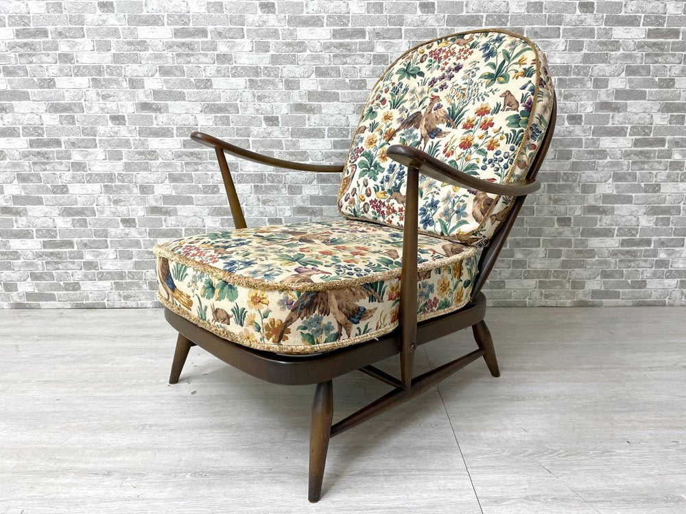 アーコール Ercol オールドコロニアル Old Colonial シスルバック 1p ソファ 60年代 エルム×ビーチ ラウンジチェア UKビンテージ 英国家具 ●