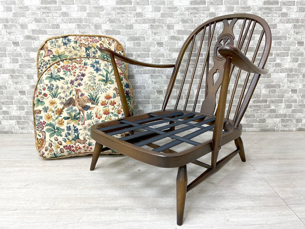 アーコール Ercol オールドコロニアル Old Colonial シスルバック 1p ソファ 60年代 エルム×ビーチ ラウンジチェア UKビンテージ 英国家具 ●