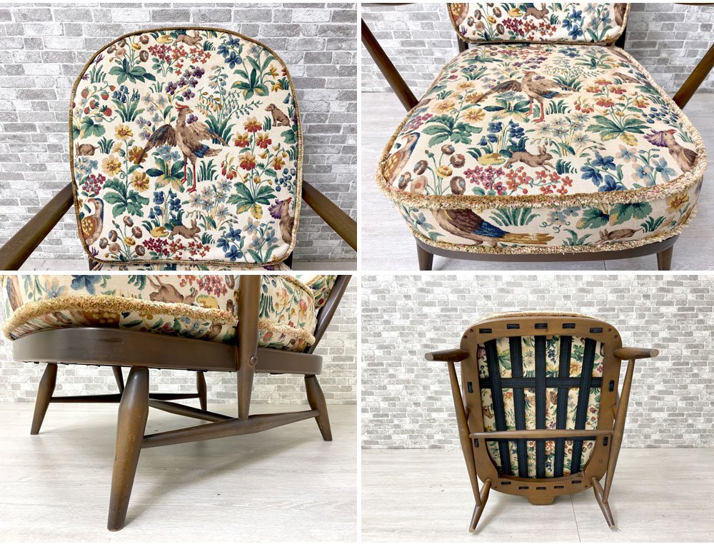 アーコール Ercol オールドコロニアル Old Colonial シスルバック 1p ソファ 60年代 エルム×ビーチ ラウンジチェア UKビンテージ 英国家具 ●