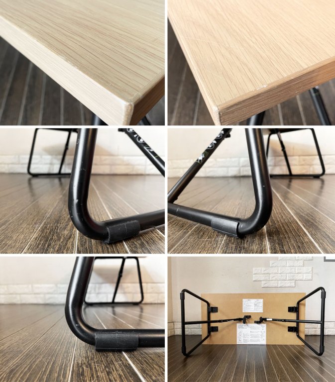 無印良品 MUJI 折りたたみローテーブル オーク材 × スチール脚 W90cm フォールディング ナチュラル シンプルデザイン 定価￥15,900- ◎