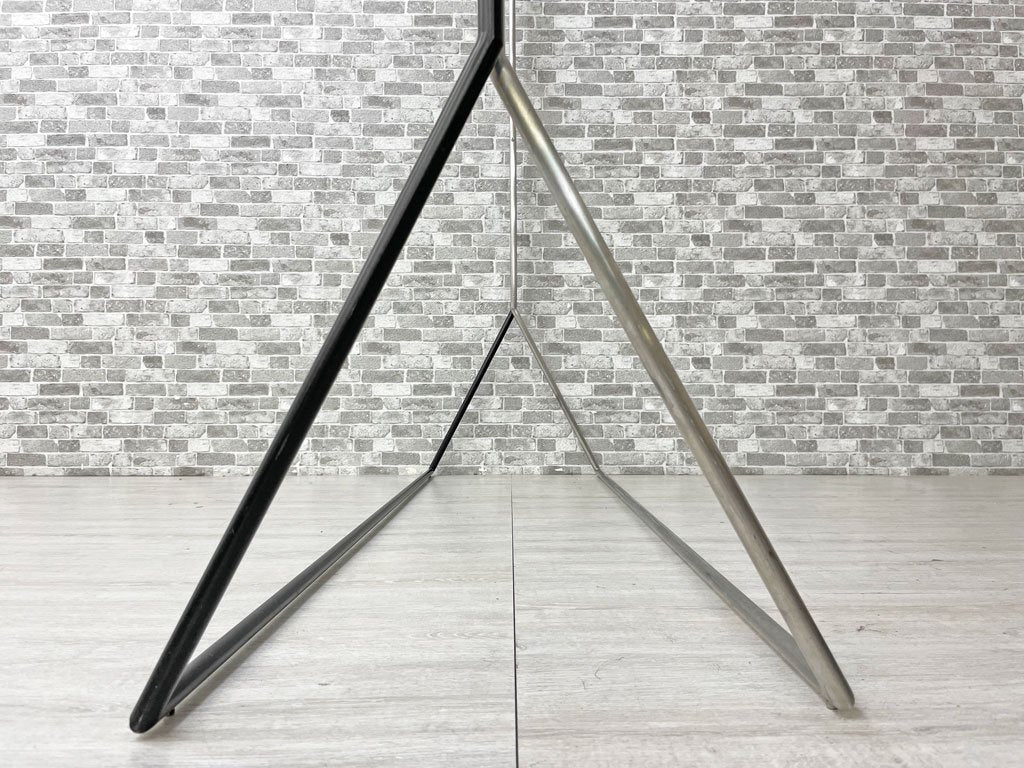 モダンデザイン Modern design スチール ハンガーラック ブラック×シルバー W152cm ミニマル 店舗什器 ●