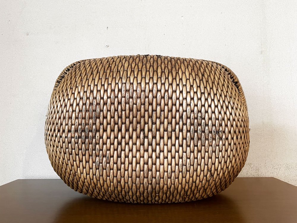 スウェーデンビンテージ Swedish Vintage ジュニパーバスケット Juniper basket ピクニックバスケット 籠 ワンハンドル W56cm 北欧雑貨 ◎