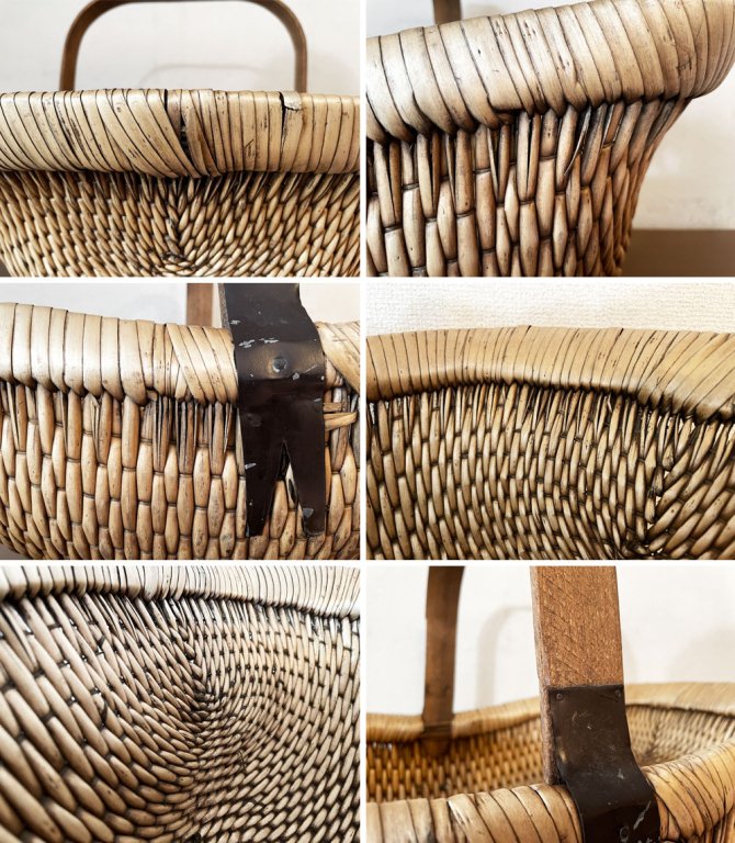 スウェーデンビンテージ Swedish Vintage ジュニパーバスケット Juniper basket ピクニックバスケット 籠 ワンハンドル W56cm 北欧雑貨 ◎