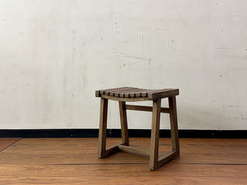 ピエール・ジャンヌレ Pierre Jeanneret ボックススツール オットマン チーク材 1950～60年代 チャンディーガル ビンテージ 希少 ●