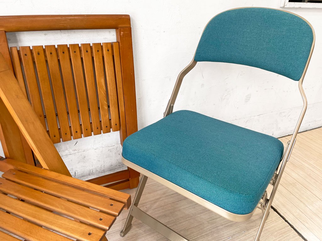 クラリン CLARIN フォールディングチェア FOLDING CHAIR フルクッション 折り畳み ティールカラー US家具 P.F.S.取扱 2023年入荷仕様 定価￥30,800- ★