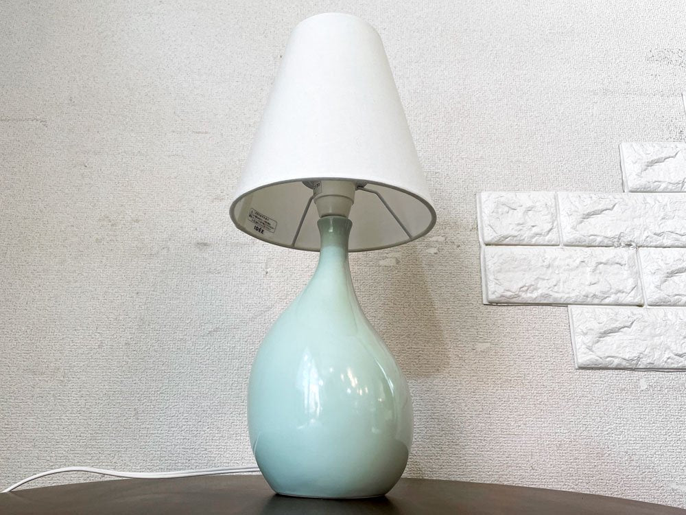 イデー IDEE アイユベースランプ AIL VASE LAMP テーブルランプ ペールグリーン 布シェード 定価￥27,900- ◎