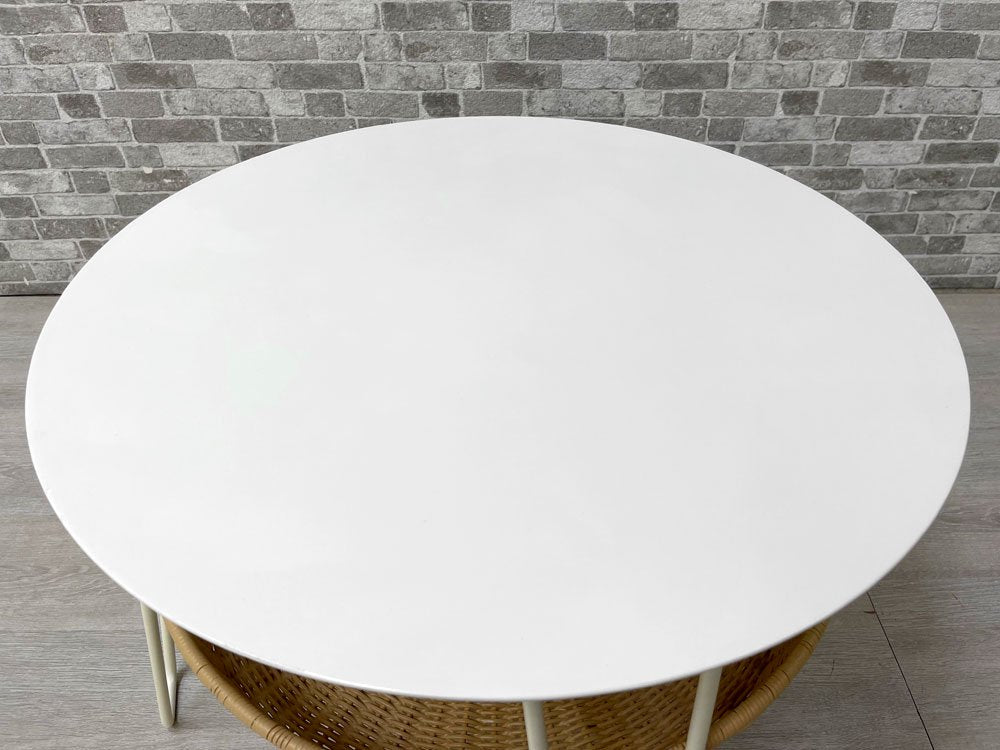 イデー IDEE ワラビー ローテーブル WALLABY LOW TABLE ラウンド ホワイト ラタン 定価￥44,000- ●