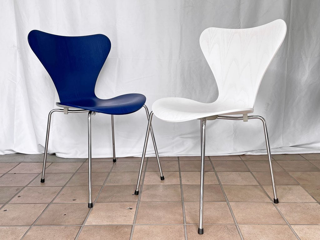 フリッツハンセン Fritz Hansen 3107 セブンチェア ダイニングチェア カラードアッシュ AI BLUE アイブルー 廃番カラー アルネ・ヤコブセン 北欧 デンマーク ◇