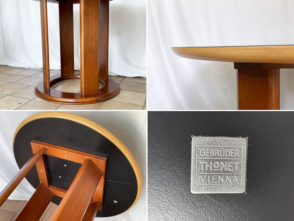 ゲブルダー トーネット ヴィエナ Gebruder Thonet Vienna カフェテーブル ダイニングテーブル ラウンド ブラック メラミントップ ドイツ ◇