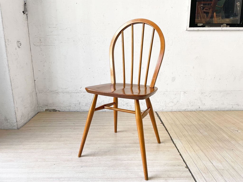 アーコール Ercol フープバックチェア スポークバックチェア エルム材 UKビンテージ 英国家具 ★