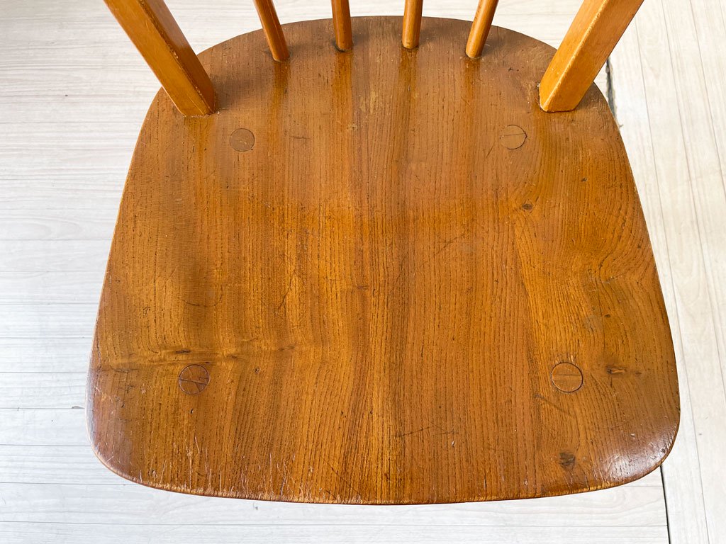 アーコール Ercol フープバックチェア スポークバックチェア エルム材 UKビンテージ 英国家具 ★