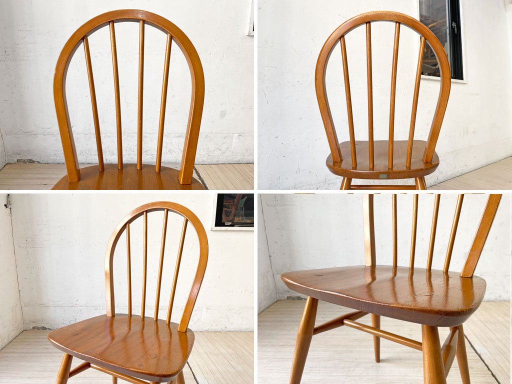 アーコール Ercol フープバックチェア スポークバックチェア エルム材 UKビンテージ 英国家具 ★