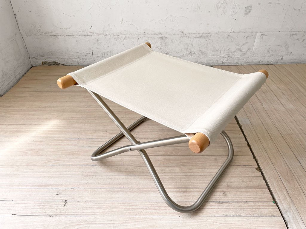 ニーチェア エックス NY chair X フォールディング オットマン スツール ホワイト×ナチュラル 折りたたみ 新居猛 藤栄 MoMA ★