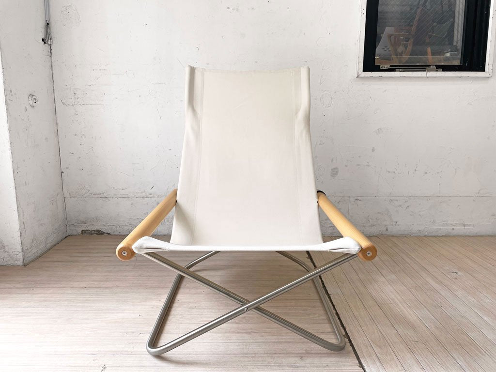 ニーチェア エックス NY chair X フォールディングチェア ホワイト×ナチュラル 折りたたみ 新居猛 藤栄 MoMA ★