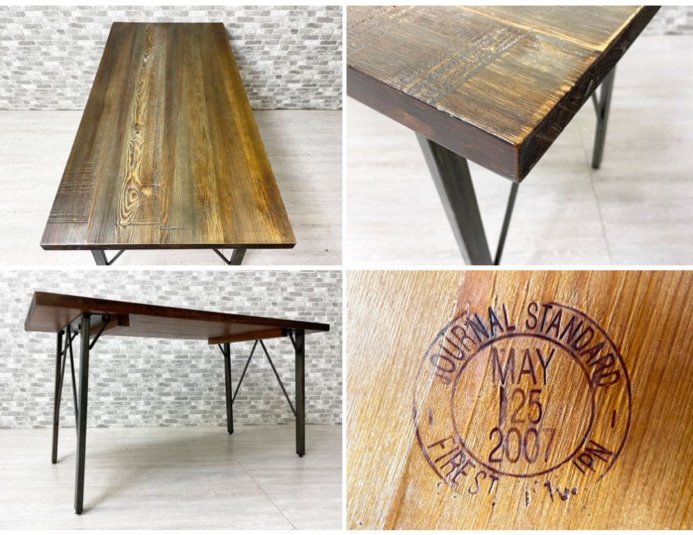 ジャーナルスタンダードファニチャー journal standard Furniture シノン ダイニングテーブル CHINON DINING TABLE S 杉古材 廃番 W130 B ●