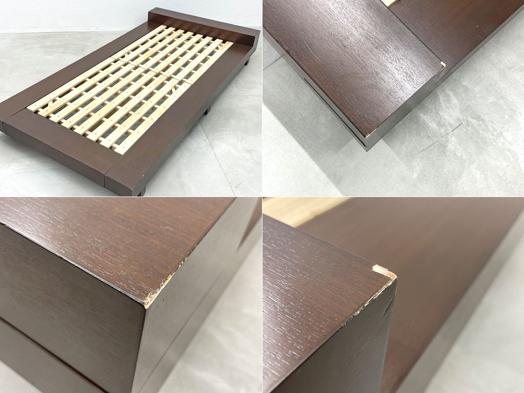 エーフラット a-flat チーク・ローベッドv01 脚付 シングルベッド Teak low bed ｖ01 Single bed アジアンリゾートスタイル 定価10万円 〓