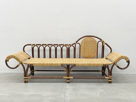 橋之口籐工芸工房 ラタン カウチ ソファ Rattan couch Sofa 籐家具 籐 シェーズロング 「現代の名工」橋之口幹夫 黄綬褒章受章 宮崎県伝統的工芸品 〓