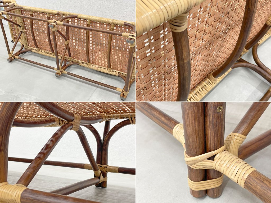 橋之口籐工芸工房 ラタン カウチ ソファ Rattan couch Sofa 籐家具 籐 シェーズロング 「現代の名工」橋之口幹夫 黄綬褒章受章 宮崎県伝統的工芸品 〓