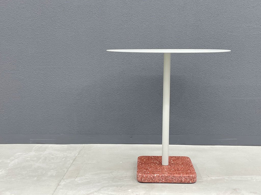 ヘイ HAY テラゾー テーブル ラウンド TERRAZZO TABLE Round カフェテーブル W70cm スカイグレー × レッドベース 人工大理石 デンマーク 北欧家具 〓