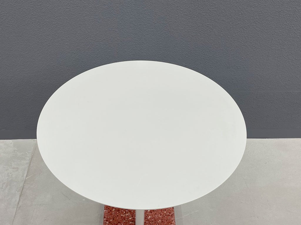 ヘイ HAY テラゾー テーブル ラウンド TERRAZZO TABLE Round カフェテーブル W70cm スカイグレー × レッドベース 人工大理石 デンマーク 北欧家具 〓